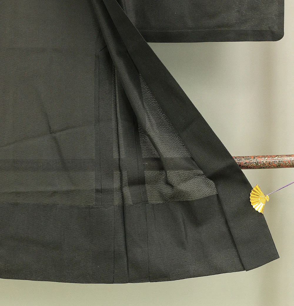Usumono Haori Japanese Men's Kimono Coat Thin Black Color For Summer KI188 - Image 14