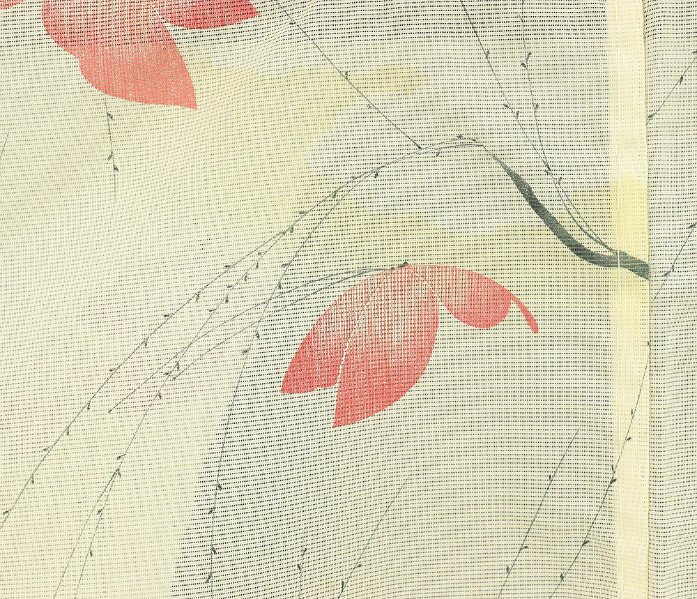 Usumono Japanese Kimono Thin For Summer with White based color Pattern Willows and Butterflies KI163 - Image 5