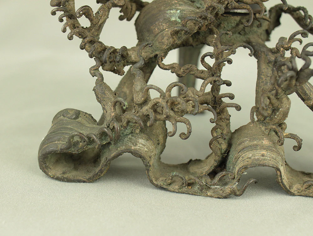 Wave-Shaped Legs Bronze Vase Ikebana Vase Usubata Suehiro Hanaike 末廣花生 VA807 - Image 16