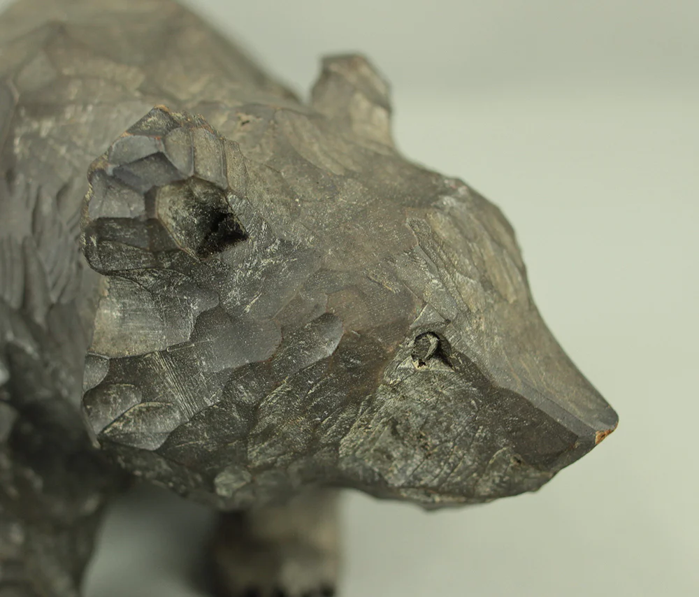 Wooden Carving Bear Age 1959 Kibori Kuma in Hokkaido Sculpture Ornaments VA838 - Image 13