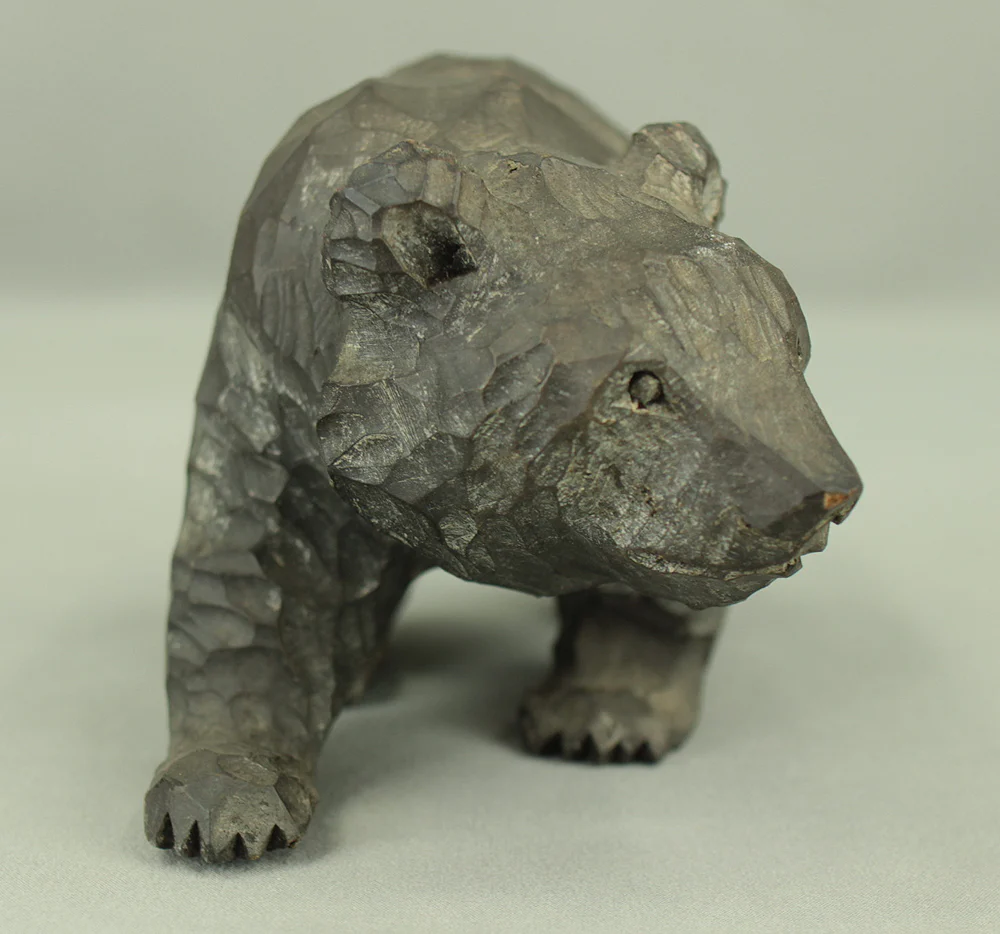 Wooden Carving Bear Age 1959 Kibori Kuma in Hokkaido Sculpture Ornaments VA838 - Image 4