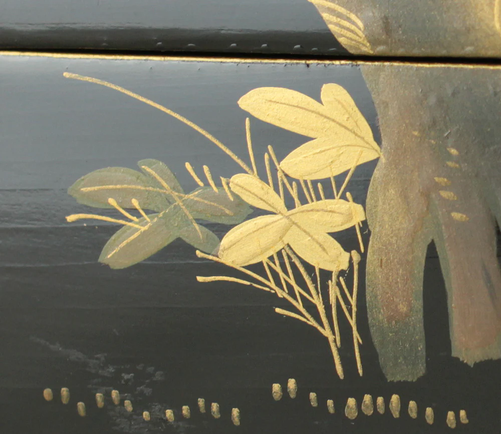 Zeno 前櫻 Portable Four-Tiered Box Jubako Makie Gold Lacquered 'Nightingale Bush Warbler and Pine Bamboo Plum' with Original Box (Tomobako) VA681 - Image 17