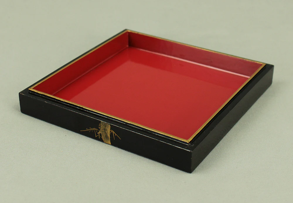 Zeno 前櫻 Portable Four-Tiered Box Jubako Makie Gold Lacquered 'Nightingale Bush Warbler and Pine Bamboo Plum' with Original Box (Tomobako) VA681 - Image 36